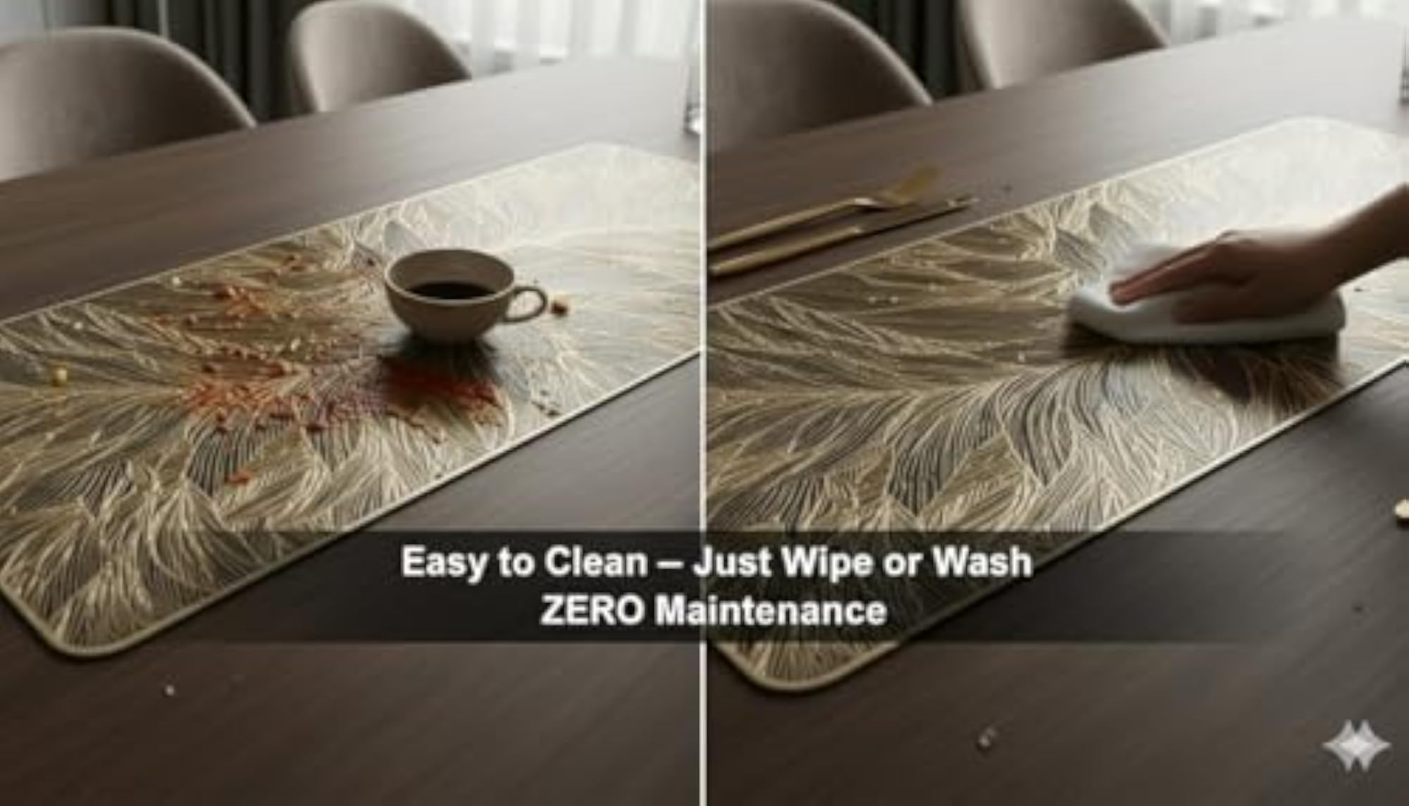 Combo Table Mat and Table Runner Set for Dining Table