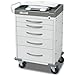 Cardinal Scale RC33669WHT Rescue Cart44; White Frame With 5 White Drawers