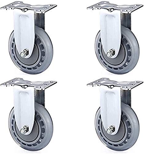 Roulettes pivotantes avec freins 3" en polyuréthane silencieux pour chariot médical mobile
