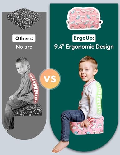 Image of Babelio Ergo-Designed Booster Seat for Kitchen Chair, Promote Proper Upright Posture, Toddler Booster Seat for Dining Table, Removable & Washable Cover, Suitable for 18 Months to 5 Years, Pink Unicorn