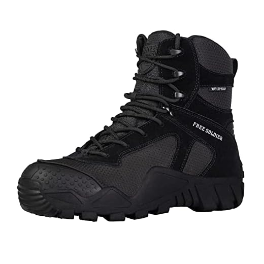 FREE SOLDIER Botas de Caza para Hombres Botas Militares de Combate de Tiro Alto con Cordones Zapatos Ligeros para Todo Terreno para Senderismo, Trabajo, Selva(Nergro,40)