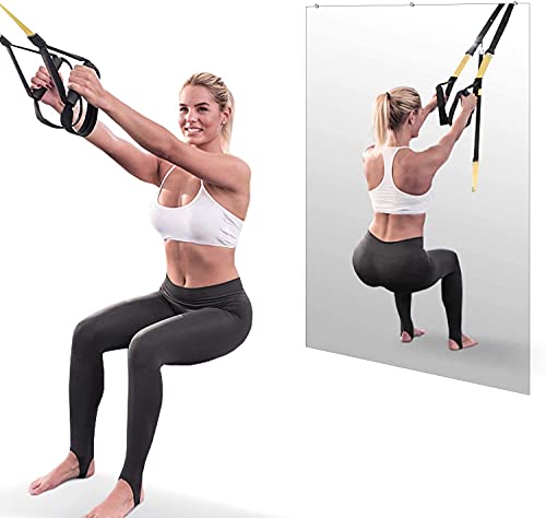 H-A Hans & Alice Wall Mounted Activity Mirror, Home Gym Mirror With Flat Polished Edge, 47.2" X 31.5" (Single) #TOP6