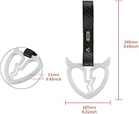 Vista 6 de Q1-TECH, JDM Tsurikawa Anillo japonés de metro, tren, autobús, mango de coche, cuerno de diablo, mango de corazón roto, correa de mano, anillo