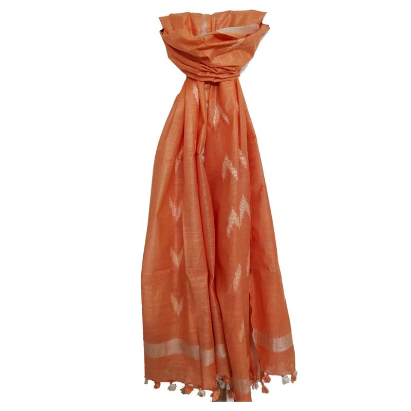 Daulas Handloom Linen Cotton Bhagalpuri Zari Weaving Ikkat Dupatta (Stole) for Unisex