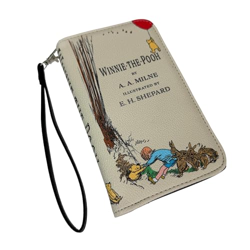 Image of Women's Bifold Wallet Winnie the Pooh Book Wristlet, Beige 7 Inch