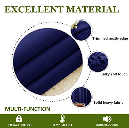 Image of Comfy Home Fabric Solid Grommet Curtain, 9 Feet, Blue, Pack of 2