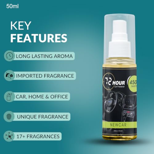 Image of 72hour New Car Smell Car Perfume 50ml - Long Lasting Premium Fragrance - Multipurpose Air Freshener for Car, Home & Office - Miski Fragrance