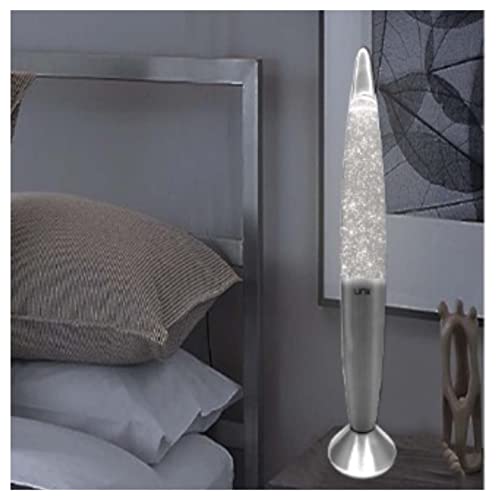 Divas World Linx Lava Lamp Night Light Different Colour Decorative Lighting Peaceful Motion 16in Tall Christmas Stocking Filler Gift (Glitter Silver Lava Lamp)