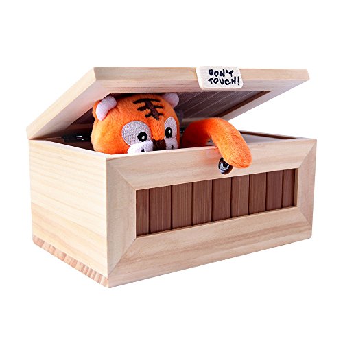 A solid wood box whose sole purpose is to flip its own 'ON' switch back off — the perfect monument to futility and a guaranteed conversation starter.