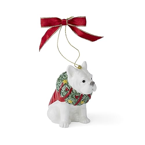 Spode Christmas Tree French Bulldog Ornament Single, Multi Color, Height 8.5cm - Image 3
