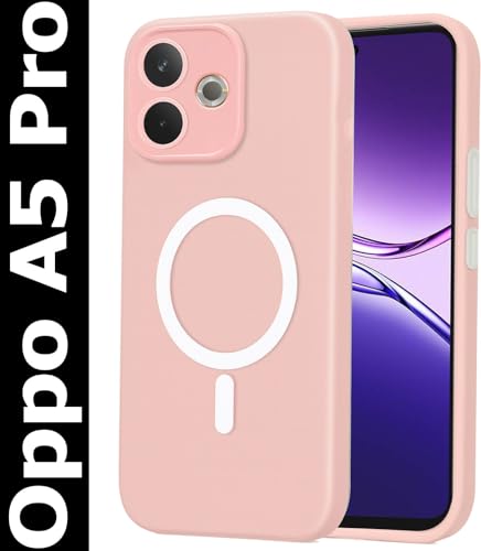 Image of AeoFit Soft Silicone Back Cover for Oppo A5 Pro 5G | Ring Design Case (Non-Mag-Safe) | Slim Matte Finish | Anti-Scratch & Camera Protection for Oppo A5 Pro 5G (Pink)