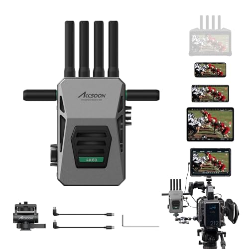 Image of Accsoon CineView Master 4K Wireless Video Transmitter, 2.4+5+6Ghz Tri-Band 8202ft Range 25ms Latency, SDI HDMI Video Transmission System, 4K60 1 Wired iOS+4 App Monitoring, Livestreaming(1 TX)