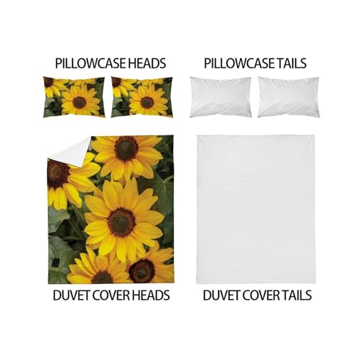 Housse de couette plantes imprimé 3D en microfibre anti-plis à fermeture éclair - 4