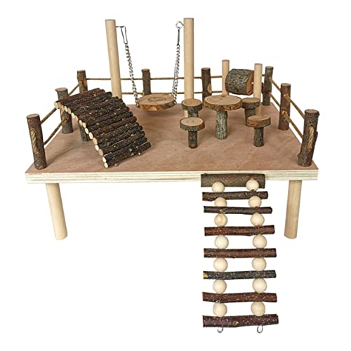 Toddmomy Pet Climbing Toy Wooden Ladder for Hamsters Mouse Birds Gerbils Rat Exercise Toy