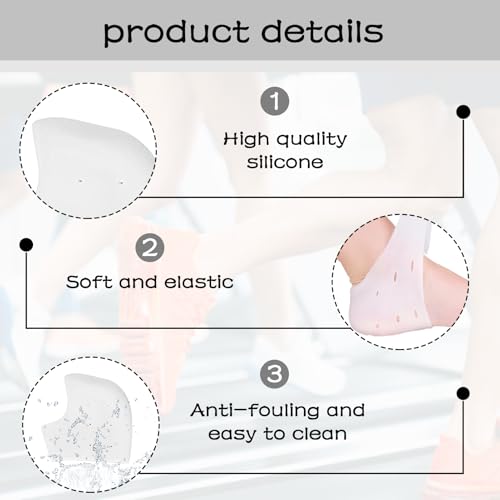 4 Stück Fersenschutz Silikon Fersenpolster für Schuhe Soft Gel- Silikon Pads für Fersenschmerzen Plantarfasziitis Geeignet für Fersenschmerzen Trockene Rissige Achillessehne Gelpolster