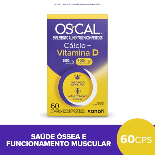 Os-Cal D - Cálcio 500mg + Vitamina D 400UI, 60 comprimidos