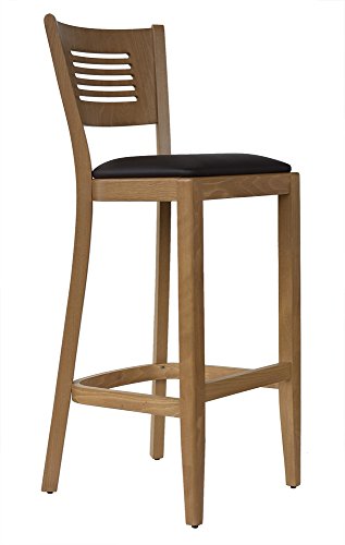 Barhocker Barstuhl Tresenhocker Holz Buche Höhe 78cm für Gastro Bistro Cafe Küche, Honig-Eiche mit Polstersitz Kunstleder, fertig montiert, Belastbarkeit 150 kg *TBG004 Cover