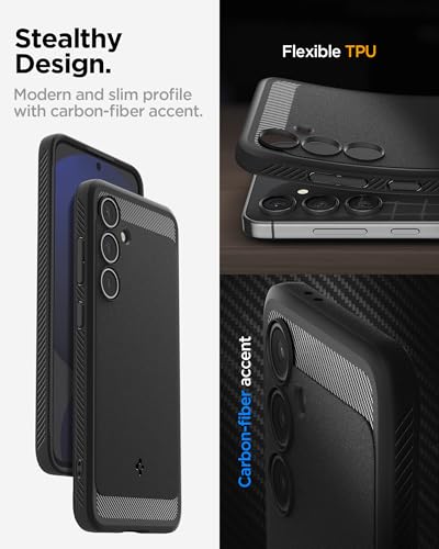 Spigen Rugged Armor designed for Samsung Galaxy S24 FE case cover - Matte Black
