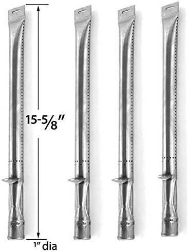 Grill Parts Zone 4 Stainless Steel Replacement Burners and Burner Support for Uniflame Gbc850w, Gbc850w-c, Gbc850wng-c Gas Models