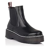 Fabricado en China Botines Planos Mustang 58790 Negros - Talla: 39 genero: Mujer