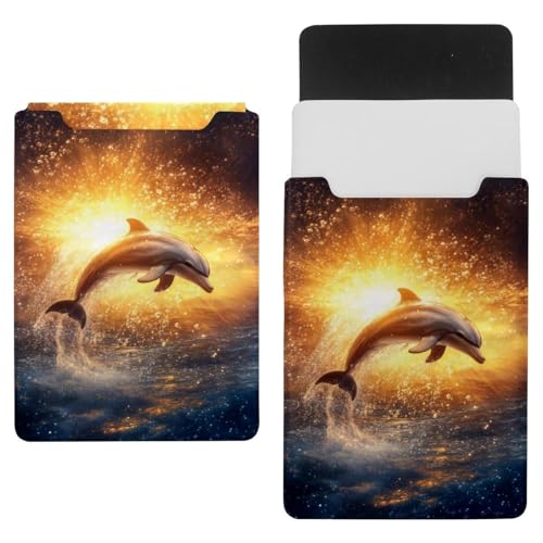 Funda para portátil de 13.8 pulgadas con diseño de delfines en el mar