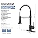 DJS Kitchen Faucets with Pull Down Sprayer Matte Black - Dual Mode Setting Single Handle 1 or 3 Holes Commercial Black Kitchen Sink Faucet with Deck Plate for Farmhouse RV Vessel Basin