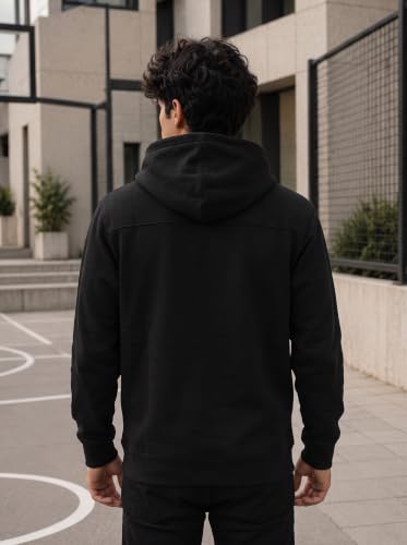 Image of More & More HOODMASTER Men's Cotton Hoodie Sweatshirt with Full Sleeves Regular Fit Solid Pattern Spider Printed Theme Hooded Neck and Standard Length | Cotton Hoodie Sweatshirt for Men