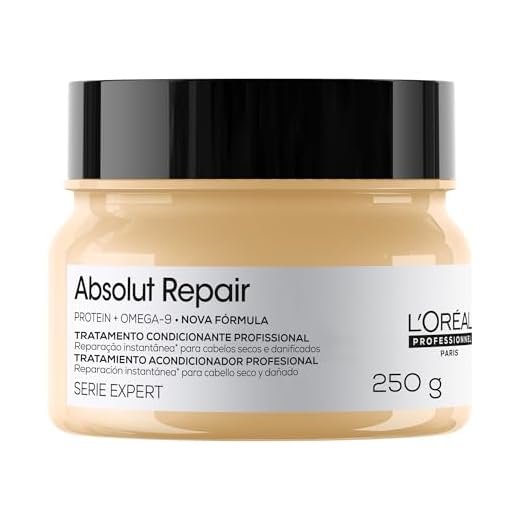 L'Oréal Professionnel Máscara Capilar Absolut Repair, Tratamento Capilar Proteico Para Nutrição Profunda, Hidrata, Repara Danos e Acrescenta Brilho, Para Cabelos Secos e Danificados, 250g