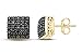 Ohrstecker, 1/4 Karat, natürliche, runde schwarze Diamanten, quadratisch, 18 Karat Gold über Sterlingsilber, 0,25 Karat, Reinheit I2-I3,