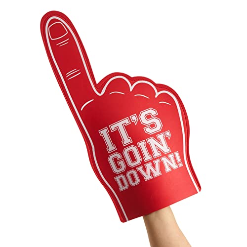Okuna Outpost Giant Foam Fingers - Cheering Hand & Red Foam Fingers - Team Spirit Accessories & Football Hand Sign - Versatile Sports Party Favors - Pack of 2, 17.5 x 8.75 x 0.2 in, Red
