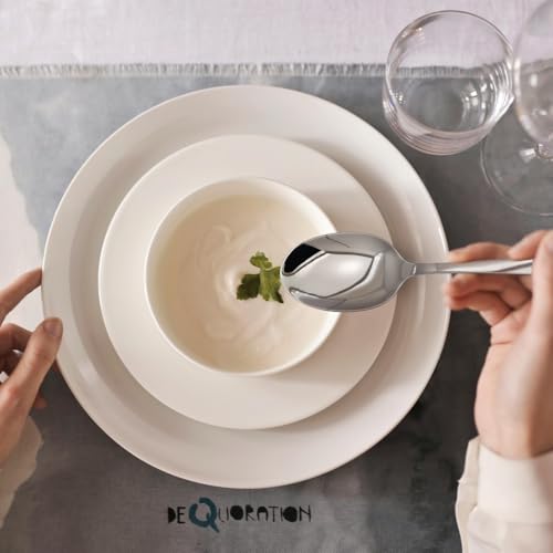 Image of Dinner Spoons Set,12-Piece 7.5 Inches Stainless Steel Dinner Spoons,18 /10 Stainless Steel Food Grade small spoons, Dinner Spoons For Home,Kitchen or Restaurant,Mirror Polished & Dishwasher Safe