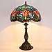 LXHCYOU Tiffany Lamp Stained Glass Table Lamp Bedside Reading Light W12H19 Inches (Tulip Style)