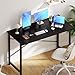 OLIXIS 47 Inch Home Office Desk, Small Computer Work Table with X-Shaped Reinforcement, Home Simple Modern Writing Study Table, Black