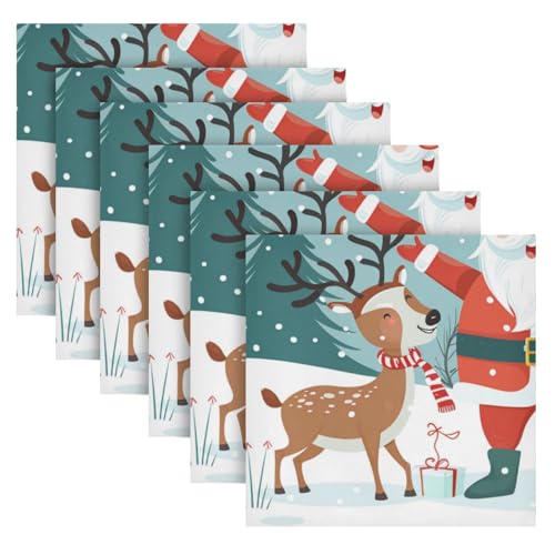 Servilletas de tela navideñas multicolor pack 6 20x20 in miniatura 2