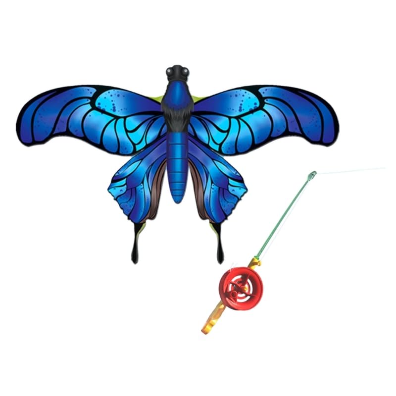 Fishing Poles Kite, Beach Toys, Angling Themed Flying Toy, Dynamic Wing Kites with Fishing Rod Line, Dynamic Winds Flying Toys for Outdoor, Beach Kite for Family Outdoor Activities (2) (N)