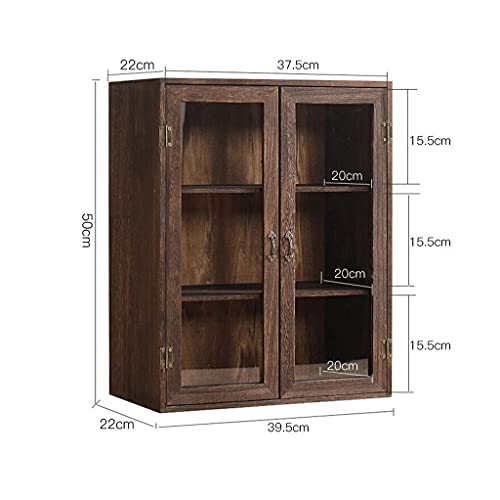 zyr Massivholz Tee Schrank Staubdichter Teetasse Halter Kleiner Blog Regal Desktop Regal Countertop Mini Kabinett Organizer Mit Acrylfenstern Und Vintage Metallgriffe - Image 6