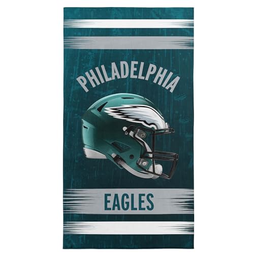 Northwest NFL Philadelphia Eagles Microfiber Beach Towel 30 x 60 Inches Quick Dry Sand Resistant Lightweight Highly Absorbent Blitz Design
