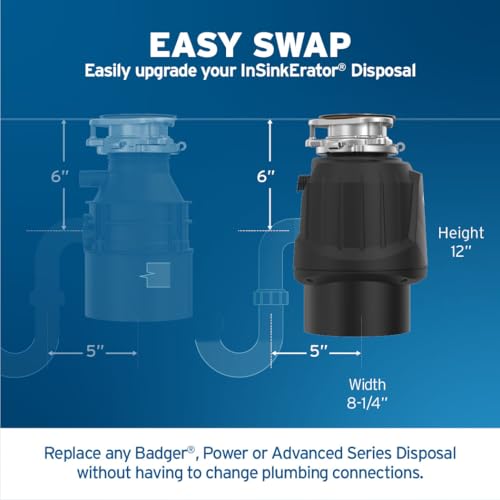 InSinkErator Power 1HP, 1 HP Garbage Disposal, Power Series EZ Connect Continuous Feed Food Waste Disposer, Black - image 9