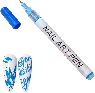 Blue Nail Polish Pen, 1 PCS Nail Art Pen, Nail Pencil, DIY Drawing Painting Pen, for Nails DIY (Light Blue 0.5mm)