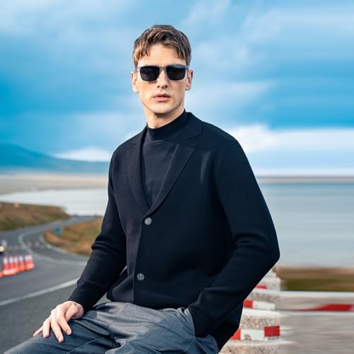 Image of Men's Cardigan Sweater Button Front V-Neck Long Sleeve Knit Sweaters
