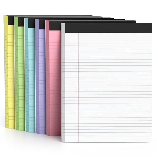 Paquete de 6 blocs legales de colores 8.5x11 con rayas estrechas 2
