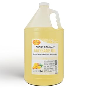 SPA REDI – Massage Oil, Pineapple, 128 Oz – Professional Pedicure, Manicure, Full Body Massage Therapy, Made with Almond Oil, Cotton Seed Oil, Sunflower Oil, Avocado Oil, Essential Oils, Vitamin E