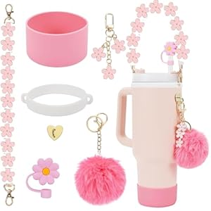 Generic Kwiatowy Zestaw Akcesoriów do Szklanek 7 sztuk