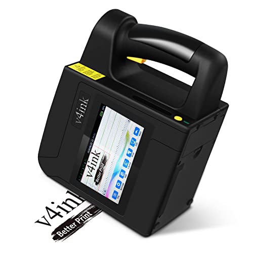 v4ink B85 Wide Format Handheld Inkjet Printer at 92mm Print Height for Large Character Printing on Plastic, Clothes, Wood, Carton, Metal with 5 Inch Touch Screen and Fast Dry Ink