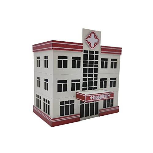 Paysage ferroviaire ville avec clinique miniature 1:64 S pour diorama urbain