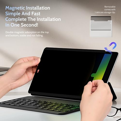 Image of Peslv 4-Way Magnetic Privacy Screen Protector for iPad 9th 8th 7th 10.2 Inch & iPad Air 3th & iPad Pro 10.5 inch, Removable 360 Spy Black Security Filter