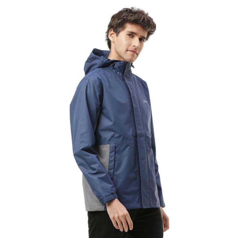 Image of Zeel Raingear Stylish Rain Jacket for Men Waterproof for Bike Riders with Adjustable Hood along with inner pockets,Waterproof Rainwear with Lightweight Polyester Jacket, ZRR003