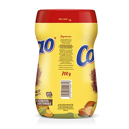 ColaCao, Cacao Soluble Natural con 0% Azúcares Añadidos - 700g - Imagen 3