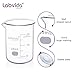 Labvida Upgrated 6 Size Low Form Glass Beaker Set, 25ml 50ml 100ml 250ml 500ml 1000ml, 3.3 Boro Glass beakers with Printed Graduation, LVA019