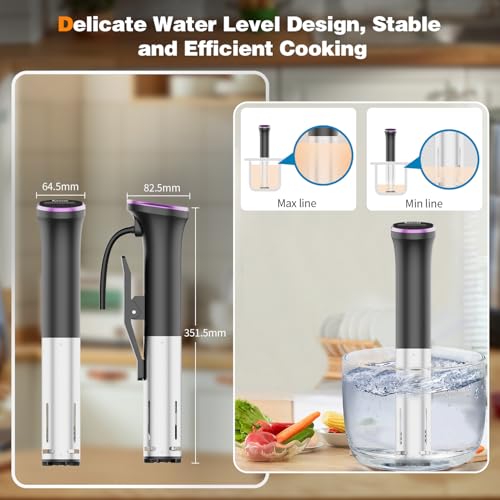 Image of WIFI Sous Vide Cooker Sealable Bags Kit, 1100W Sous-Vide Cooker Immersion Circulator, 10℃-90℃(50℉-194℉), Sous Vide Machine with Temperature & Timer Touch Control, AC120V /60Hz